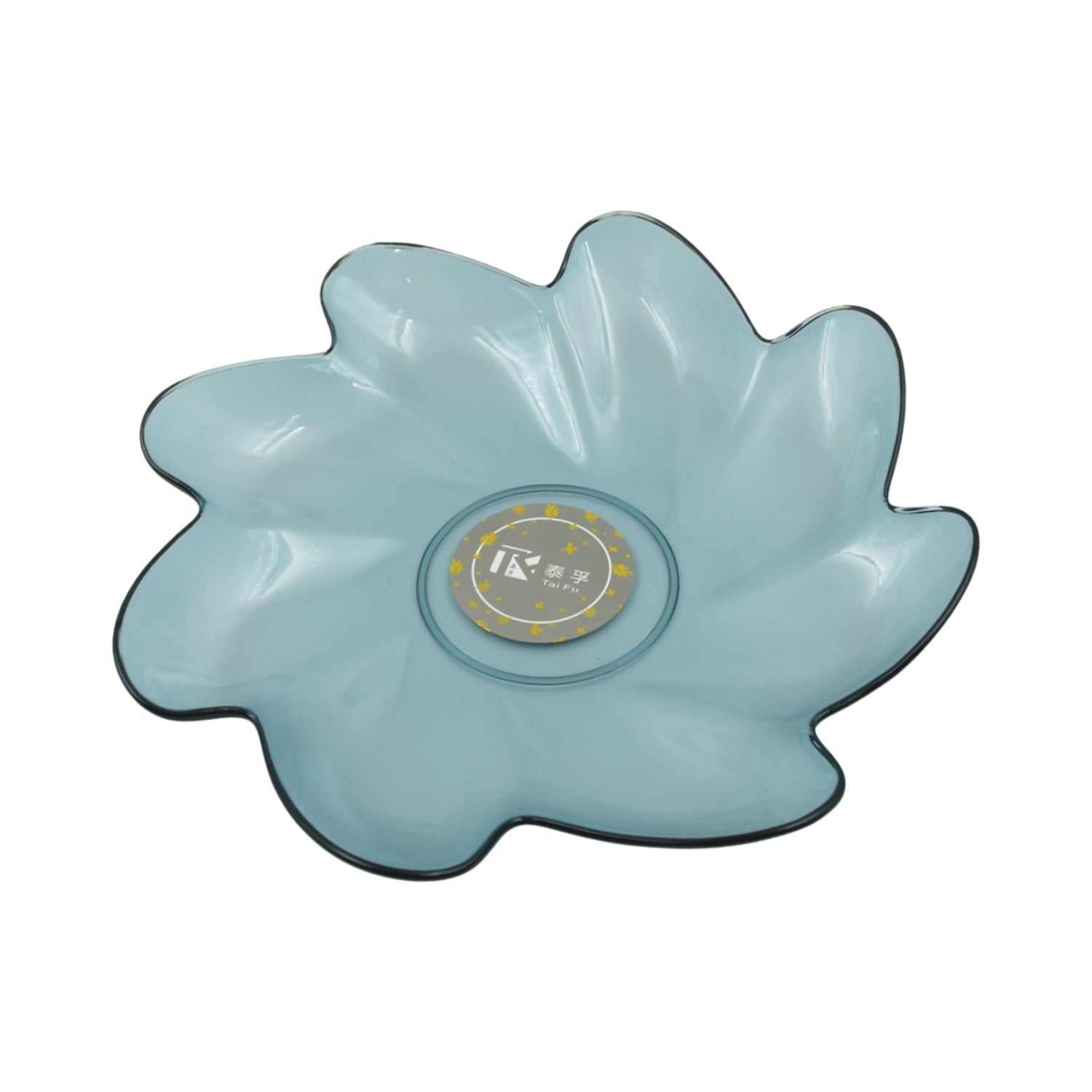 A graphic highlighting the BPA-free and food-grade plastic material used in the flower shaped kids plate.
