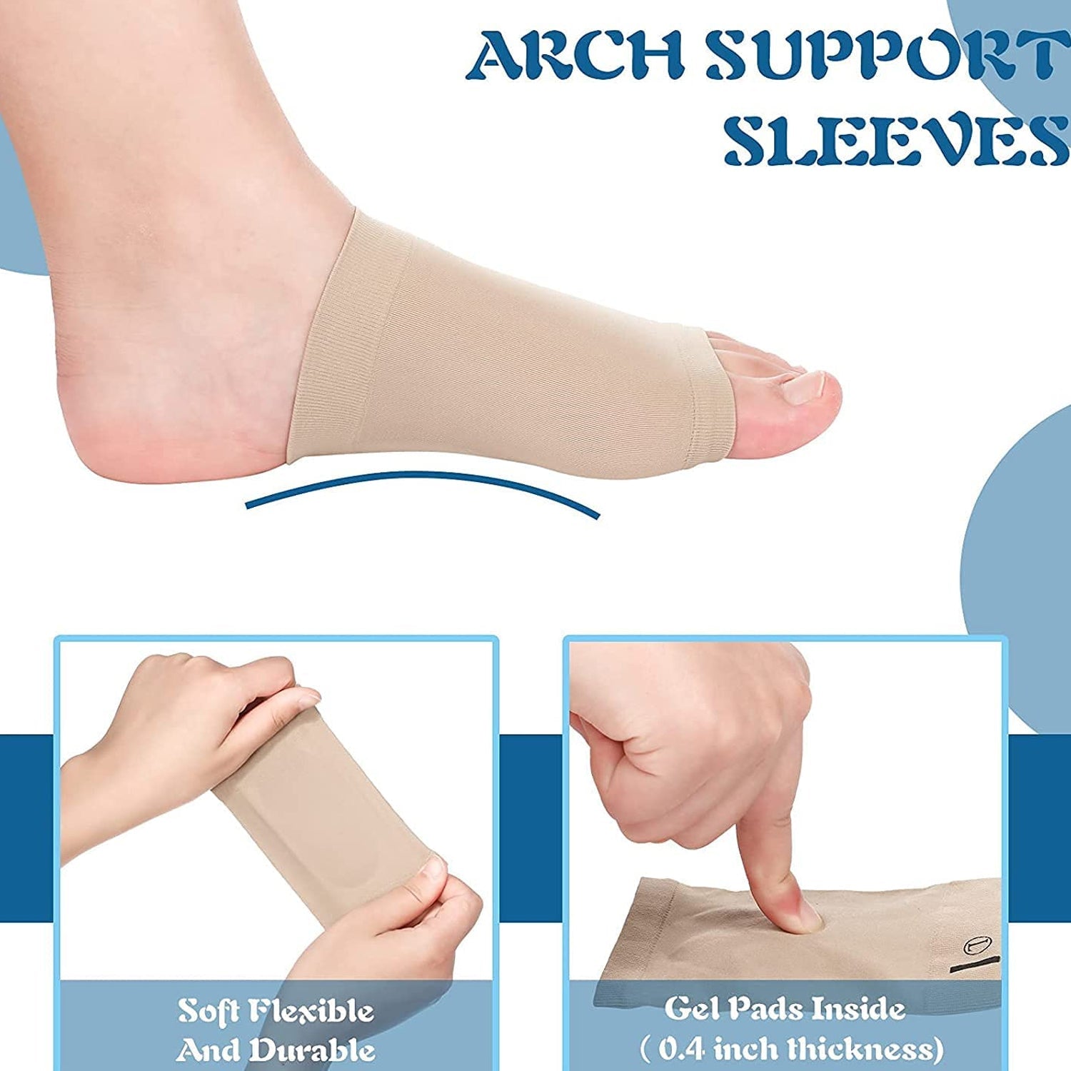 Retail packaging for the Velvet Wheels Arch Support Sleeve, indicating a 1-pair value pack.