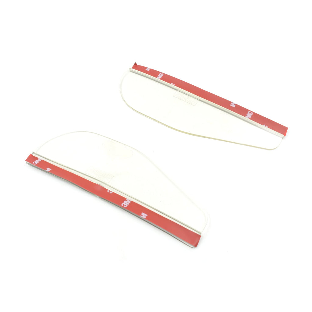 Rearview mirror rain protector blocking direct sunlight and rain effectively.