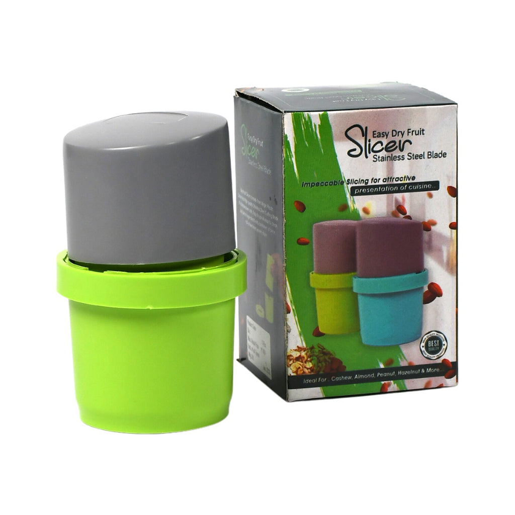 Brightly colored multi-purpose kitchen slicer ready for use.