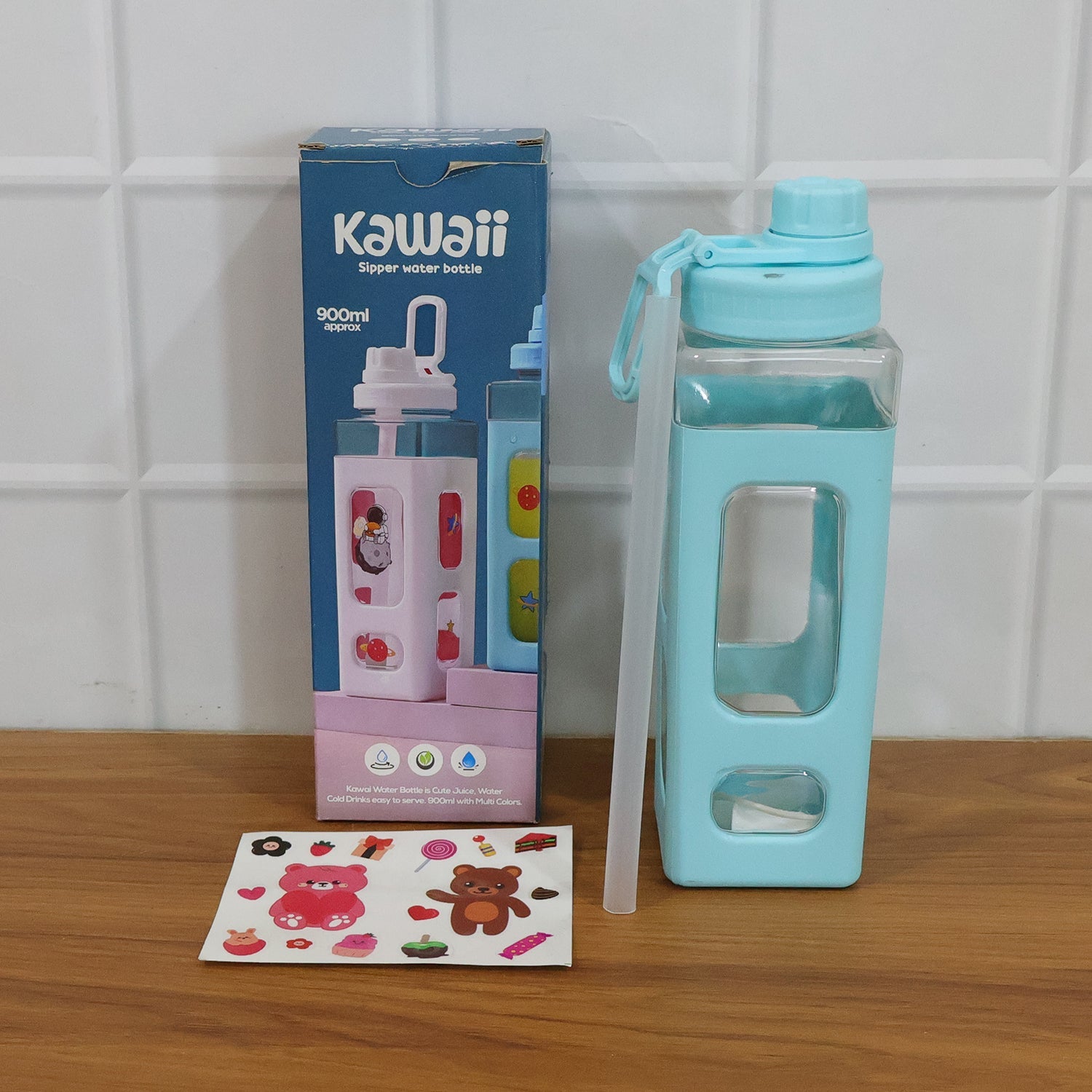 Wide mouth plastic water bottle with flip cap for easy filling