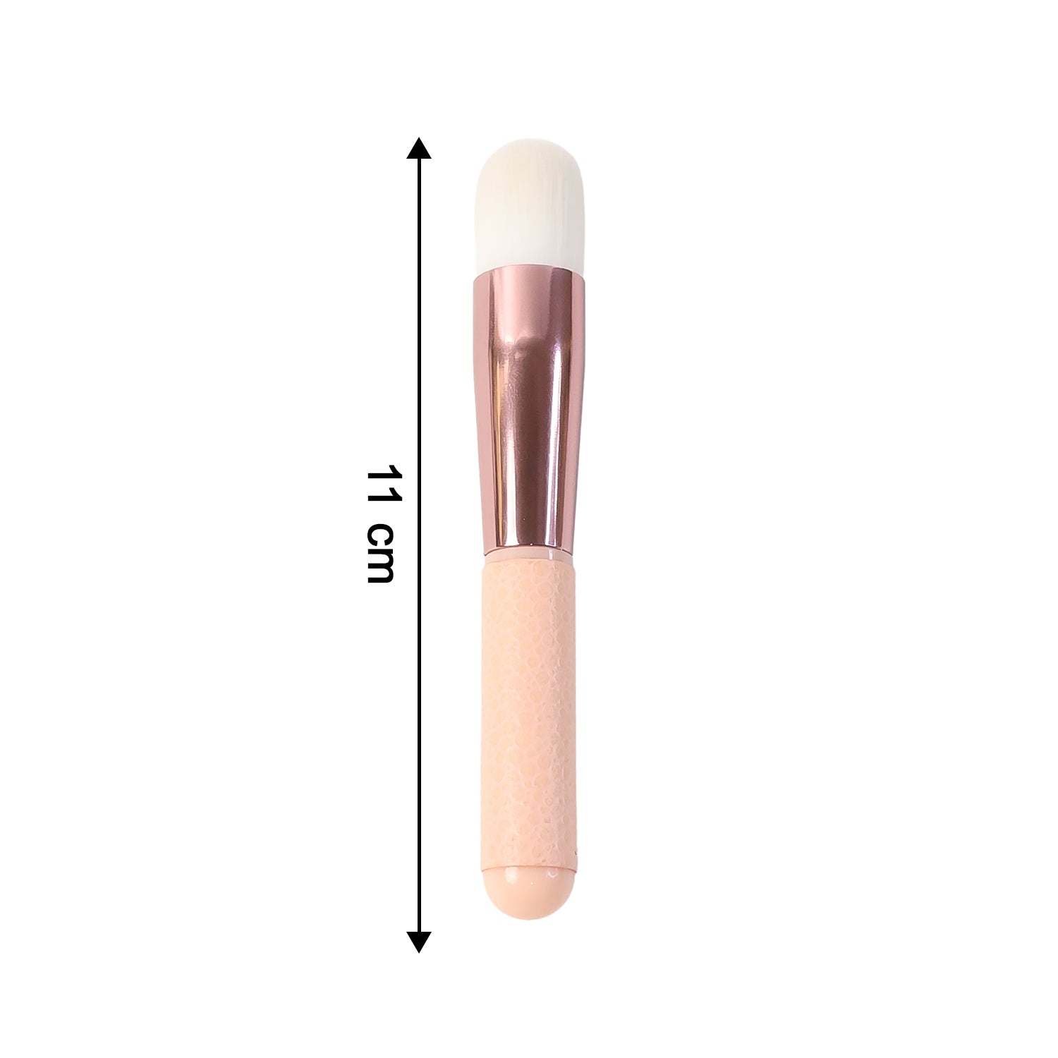 Ergonomic handle of soft makeup brush offering comfortable grip for face blending
