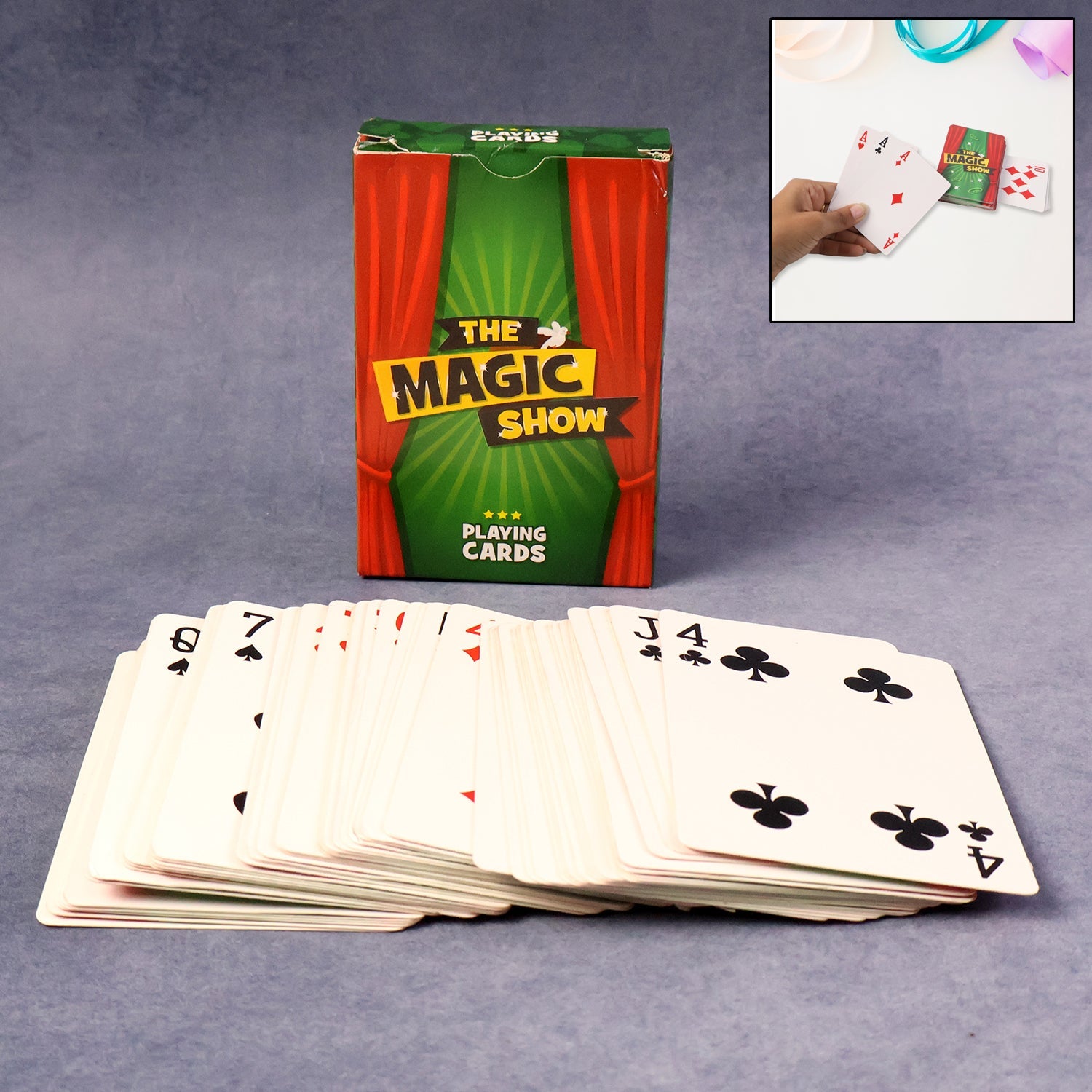 Magic Show playing cards spread out for tricks