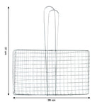 Secure food holding stainless steel grill basket for safe cooking