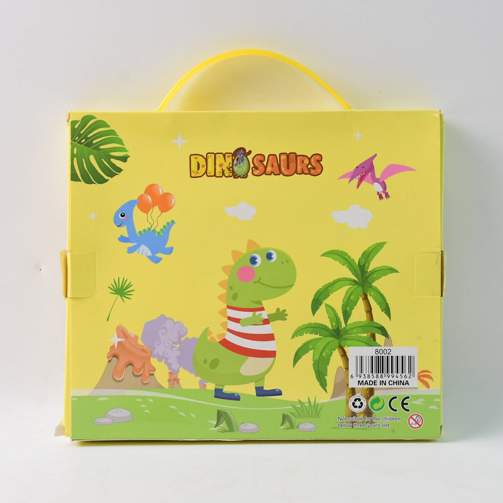 Kids stationery set packed in colorful dinosaur print packaging