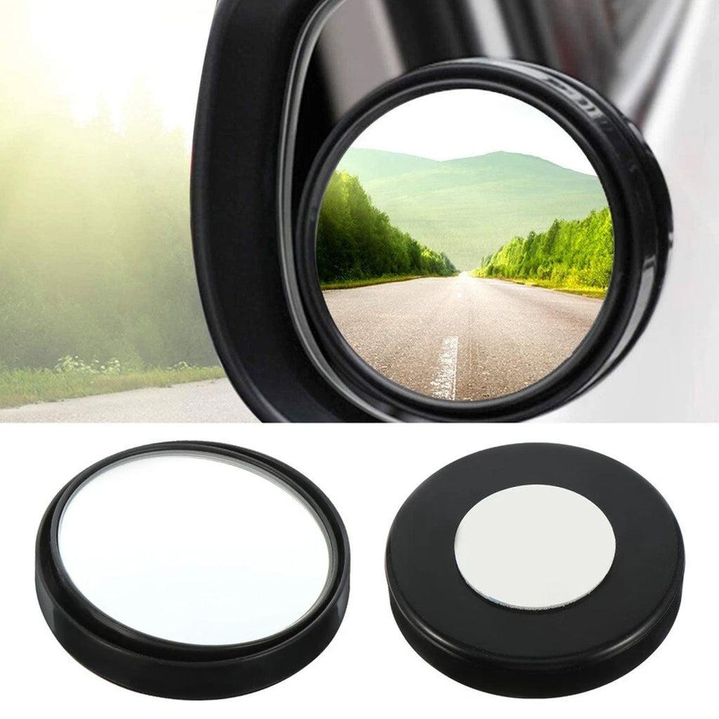 Round blind spot side mirror in sealed retail packaging