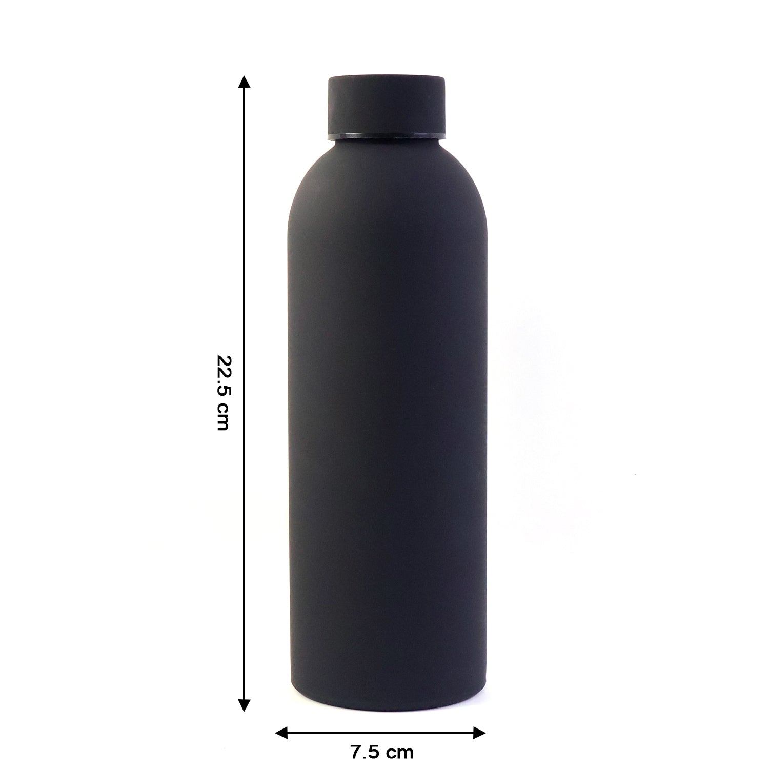 Durable insulated water bottle made from 18/8 stainless steel in black