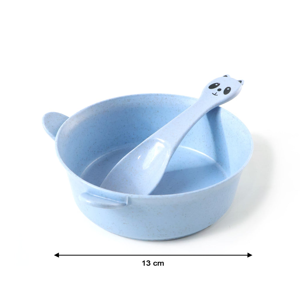 Child safe wheat straw soup bowl combo with easy-grip side handles