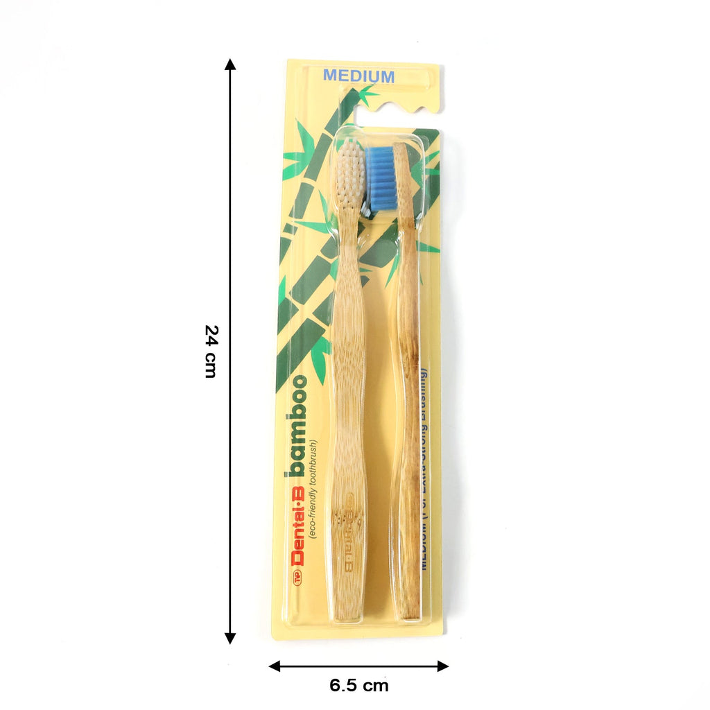 Eco-friendly twin-pack bamboo toothbrushes set