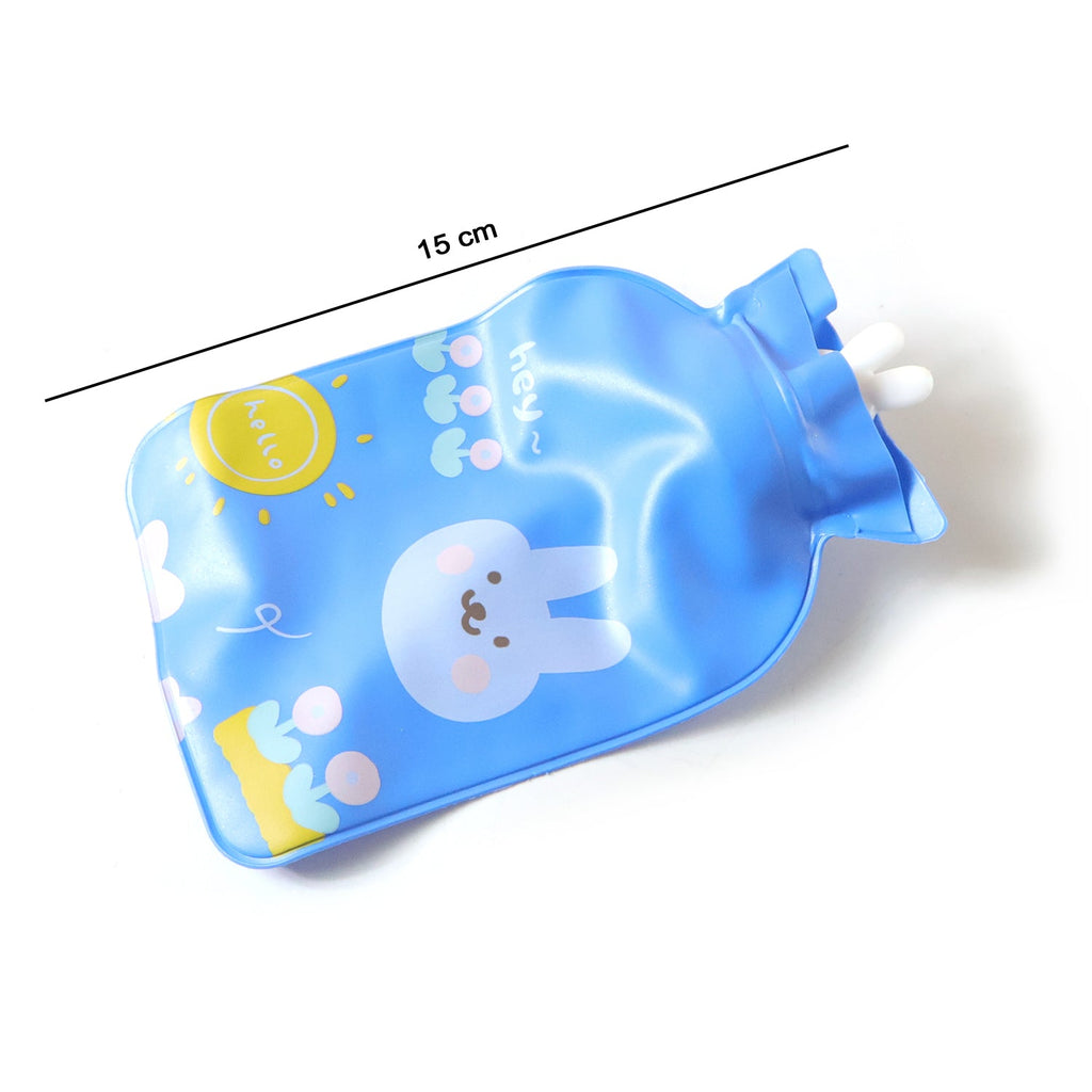 Back view of cartoon reusable hot and cold water bag for muscle relief