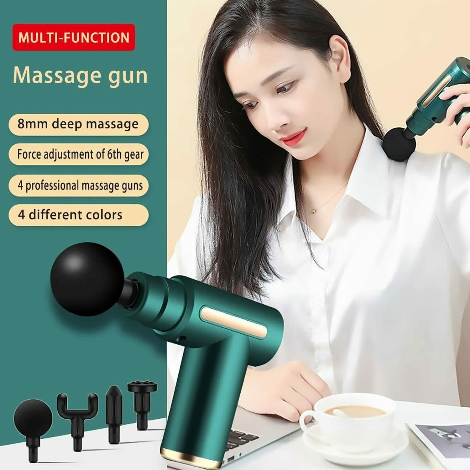 Effective body massage machine applying percussion therapy for muscle relief.