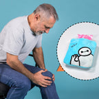 Compact and portable blue hot water bag, perfect for travel or home comfort.