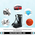 Foot pedal bike pump by Safora, providing a stable platform for effortless pumping.