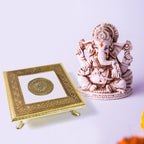 Close-up of the intricately designed Golden Patla, ideal for Diwali decor.