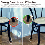 Hand peeling the backing off a furniture protection pad for easy application.