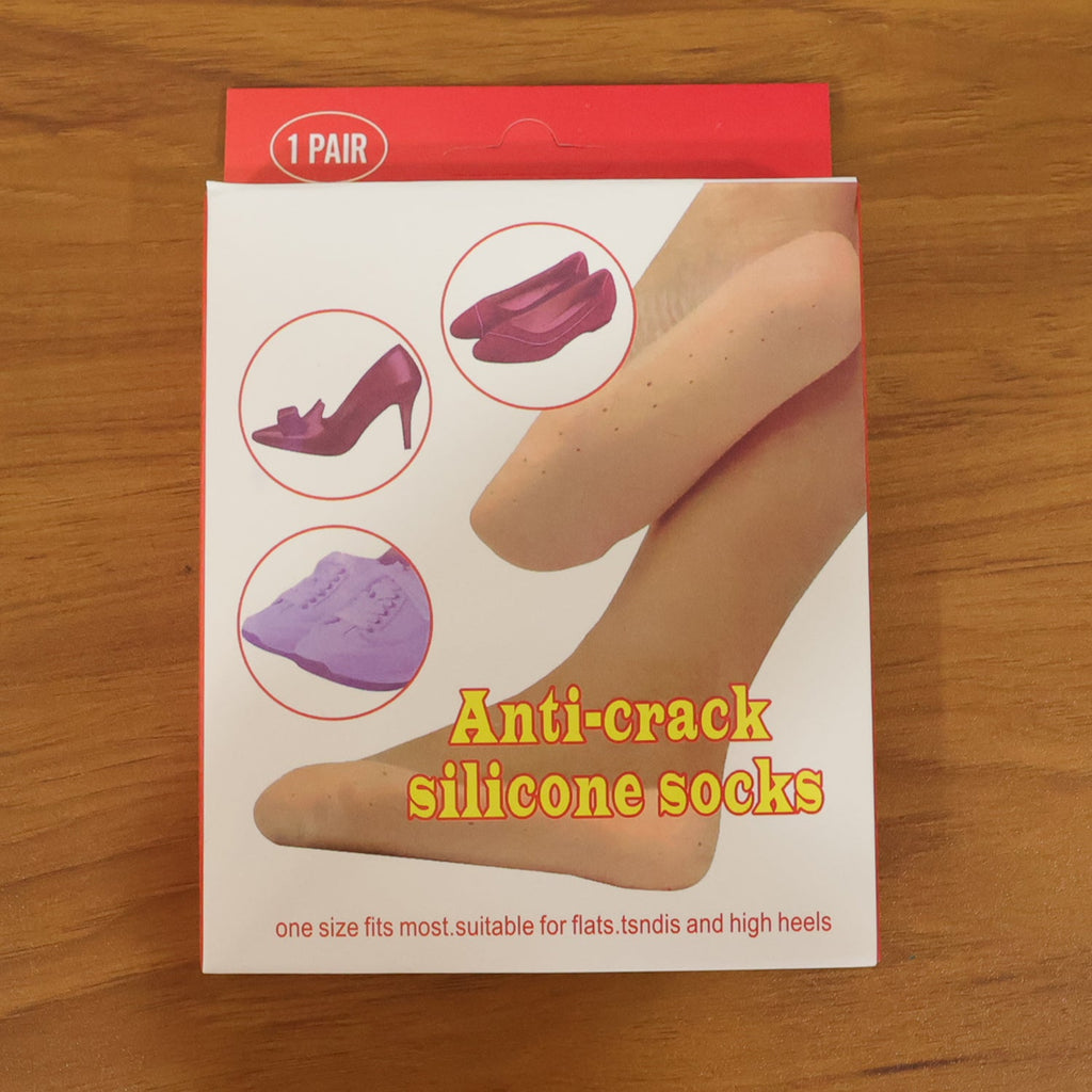 Packaging of silicone heel protector socks for foot care use
