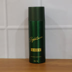 Stylish green fragrance deodorant spray can