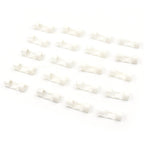 The 20-piece set of plastic cable clips shown in their retail packaging, ready for use.