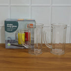 Set of two 400ml plastic mugs, clean and transparent for beverages