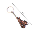 Side angle showcasing lightweight Bal Krishna Makhan Chor metal keychain