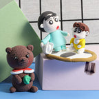 Child shaping antibacterial super clay during creative play