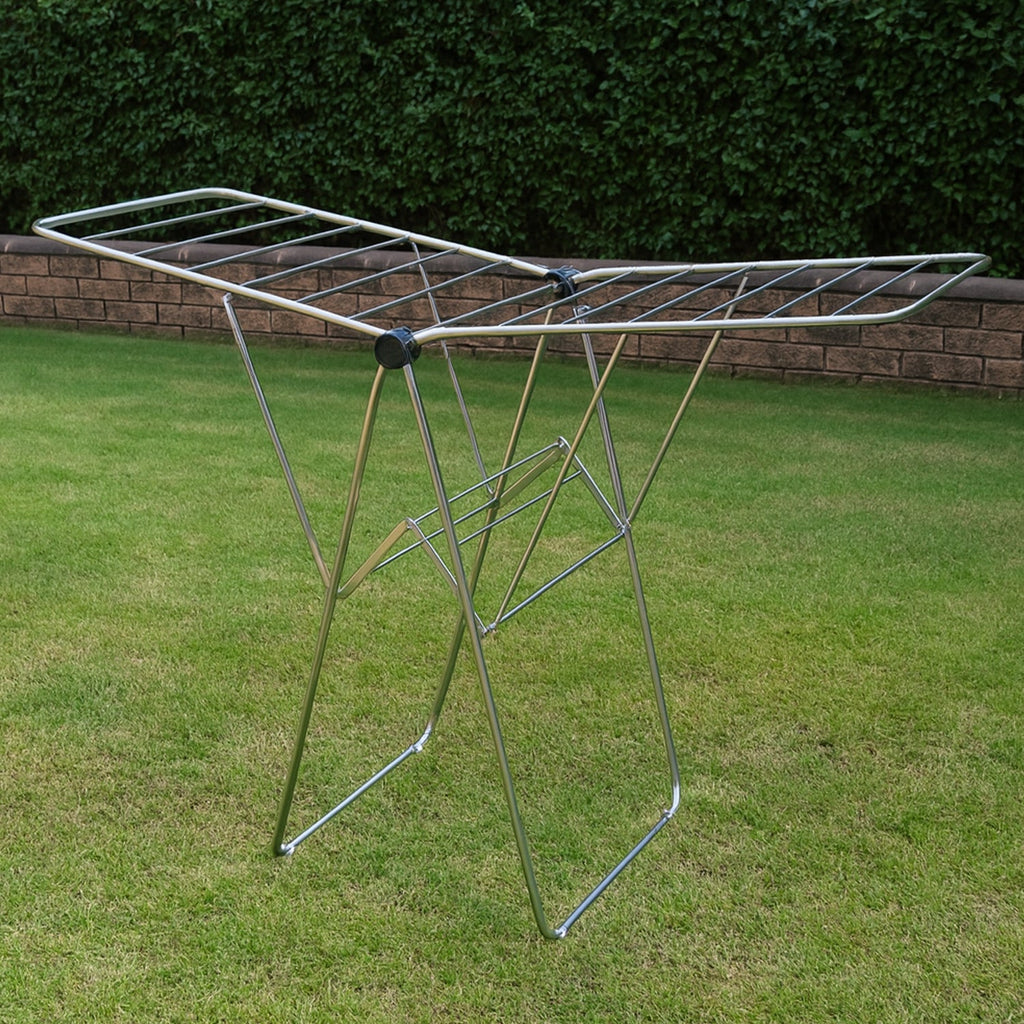 Heavy duty foldable cloth drying rack from Supermom for large indoor and outdoor laundry loads