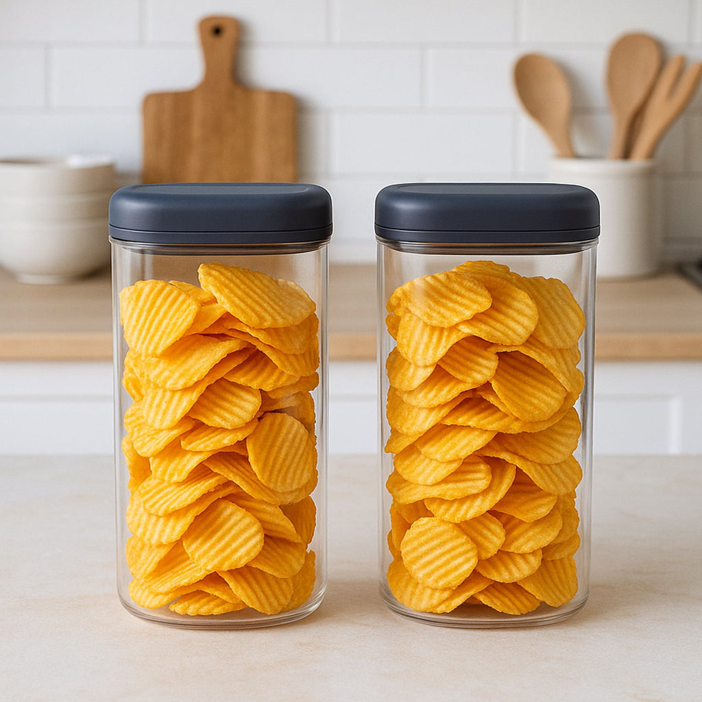 Transparent kitchen storage container for pantry organization