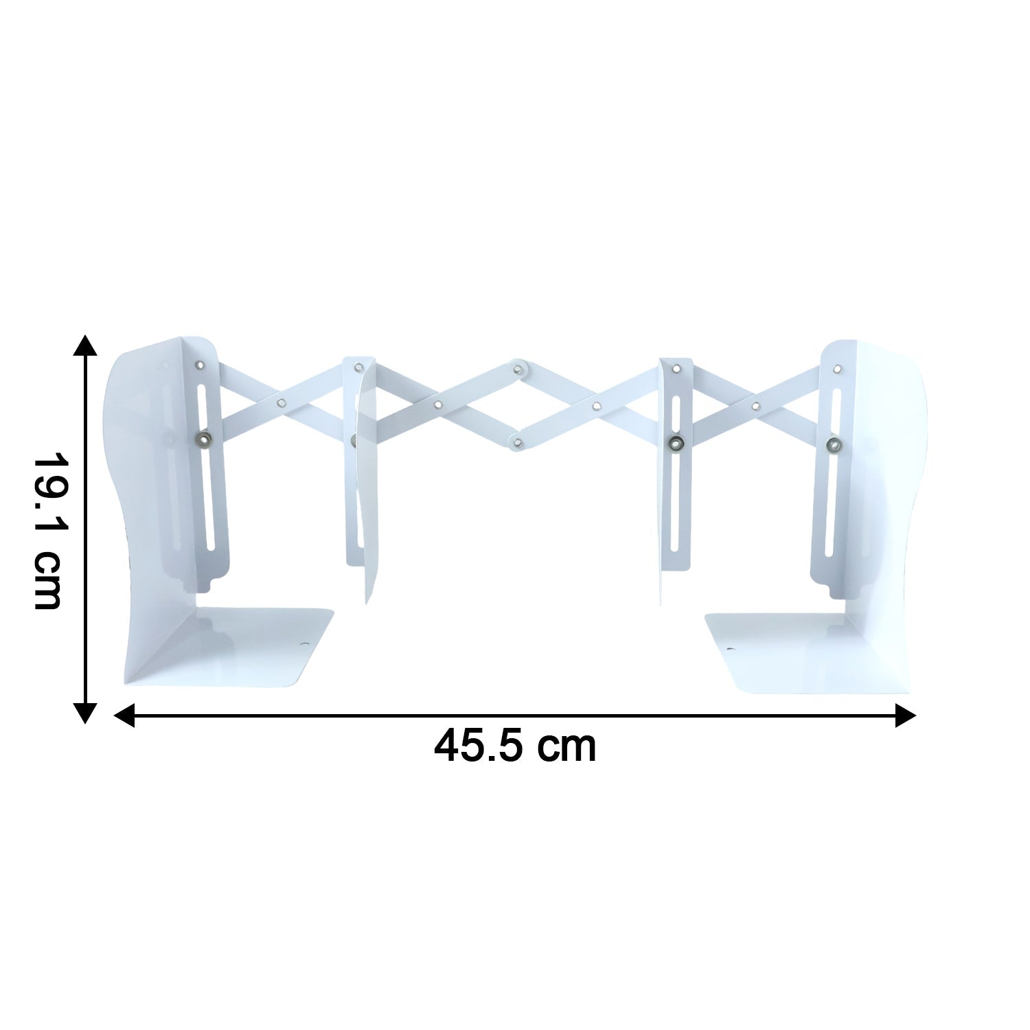 Iron desk book organizer with adjustable telescopic accordion feature