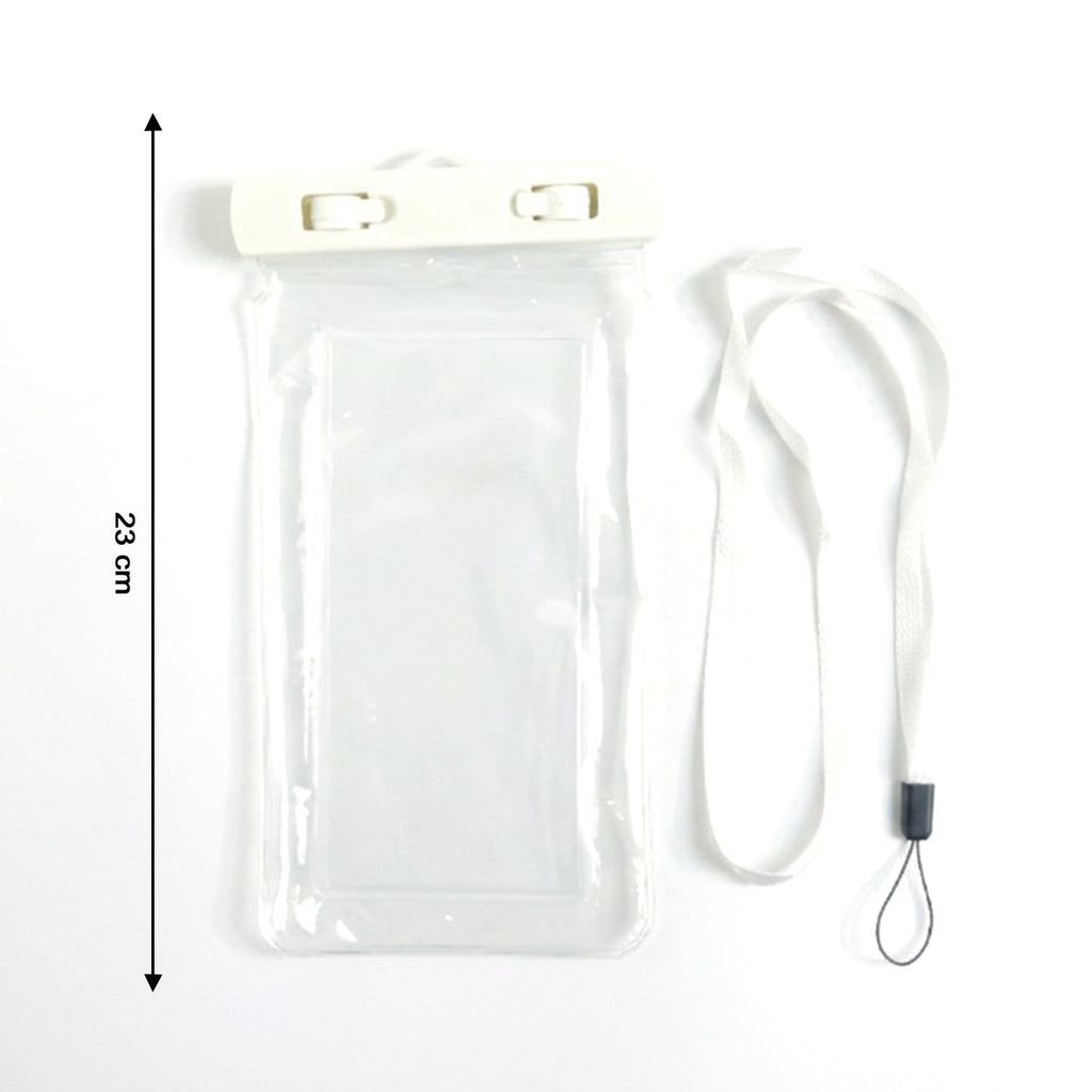 Waterproof smartphone pouch lifestyle image showing durable water protection