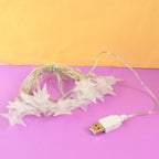 Bright USB decorative star shaped LED string lights for festive decor