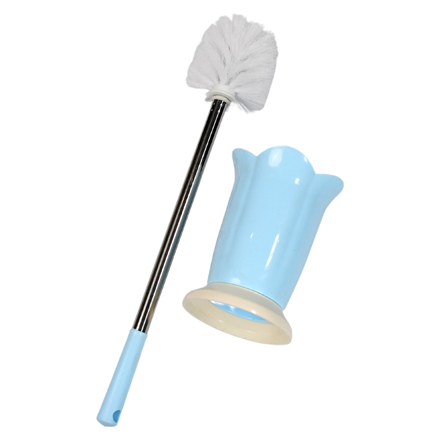 Efficient toilet brush with flexible bristles for Indian toilets.