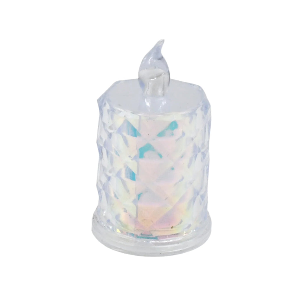Battery-operated LED tealight candle providing a realistic, warm glow for ambiance.