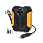 User-friendly car tyre inflator with multiple nozzle adapters.