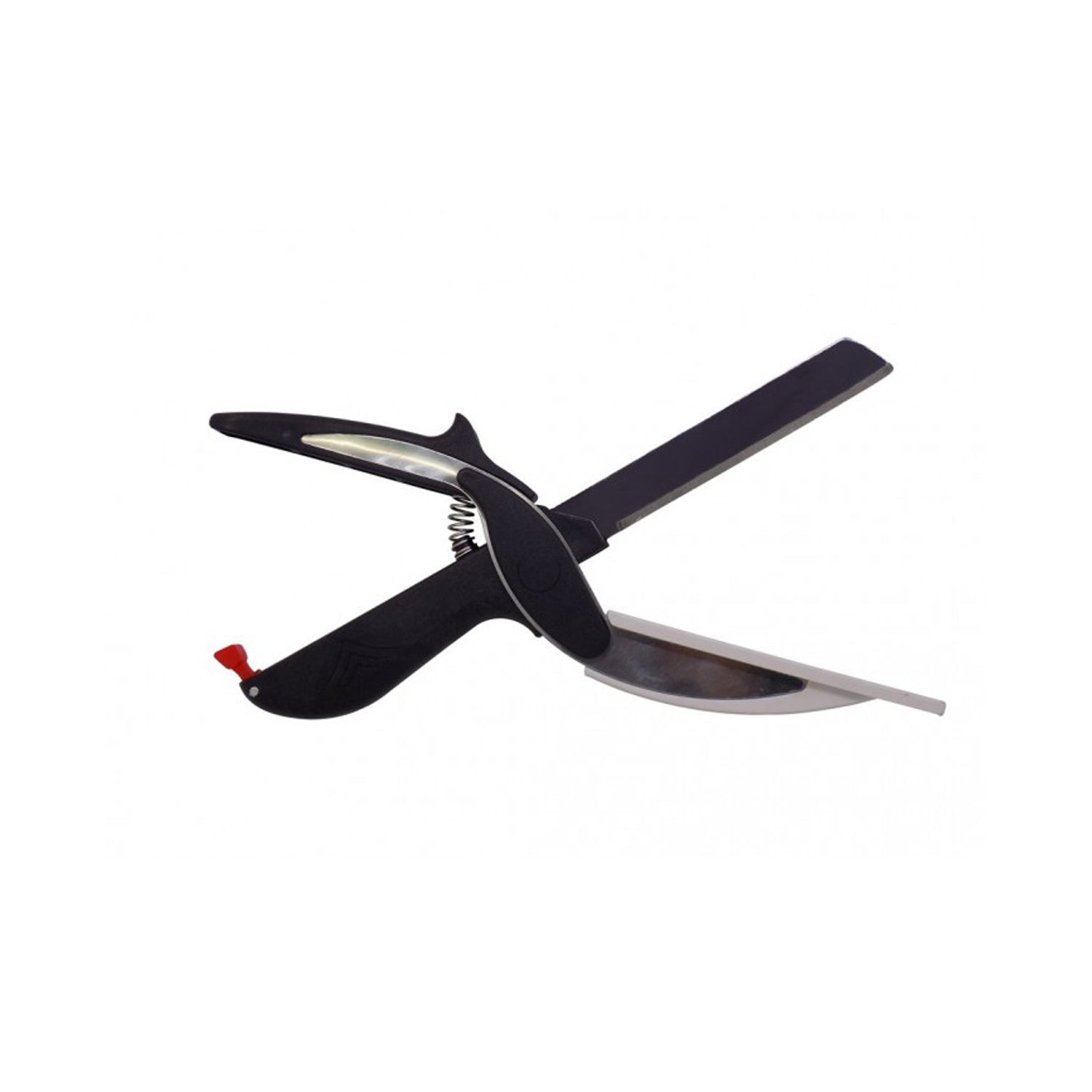 Versatile vegetable slicer and dicer in action on a cutting board.