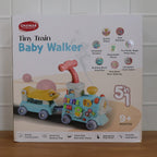 Baby activity walker with colorful train design