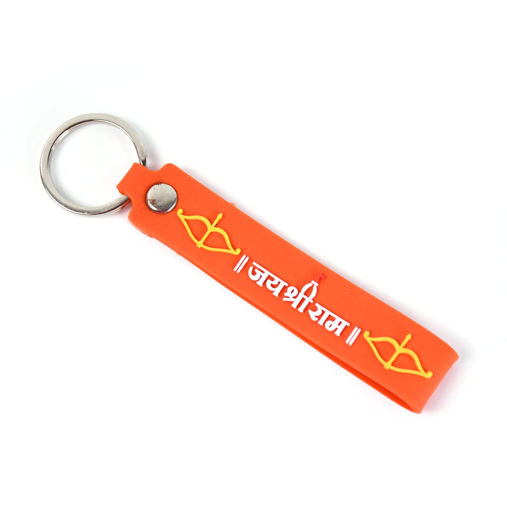 Elegant divine design of Jai Shree Ram keychain with vibrant colors