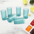 Set of 6 transparent unbreakable plastic glasses for daily use.