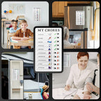 Foloria chore board placed on a desk, an ideal daily task planner for home or office.