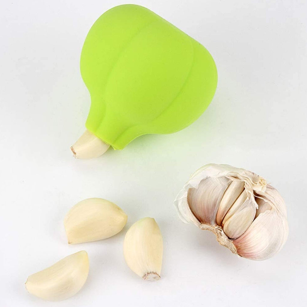 Compact silicone garlic peeler, ideal for small kitchens and easy storage.