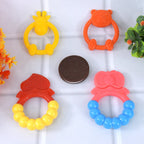 Clean white background showing soft, BPA-free silicone baby teething toy