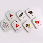Organized Kidkraft flashcard boxes for easy storage and portability