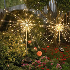 Easy-to-install solar powered firework stake lights for festive lighting