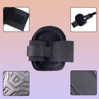 Close-up of heavy-duty knee pad showing adjustable elastic straps with Velcro