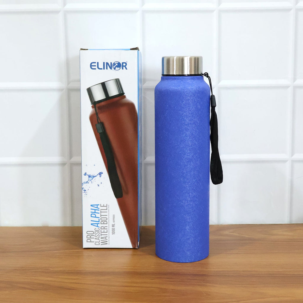 Durable and lightweight blue stainless steel water bottle for portability
