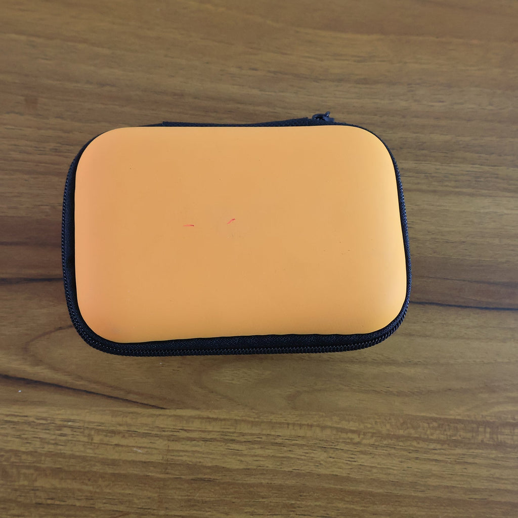 Rectangular hard shell storage case with zipper closure
