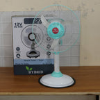 Bottom view showing stable base of pedestal fan