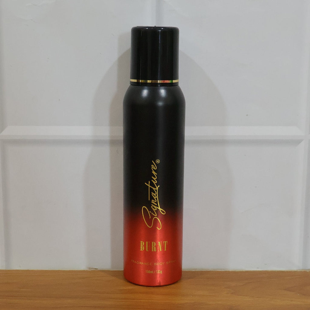 Masculine burnt fragrance deodorant spray for men