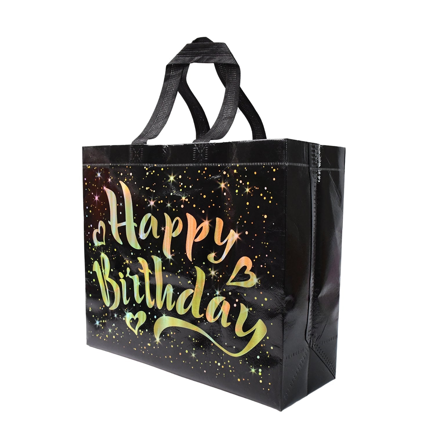 GoldNova themed black reusable birthday gift bag for multiple uses