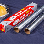 Non-stick aluminum foil, thick and heavy duty, ideal for baking dishes.