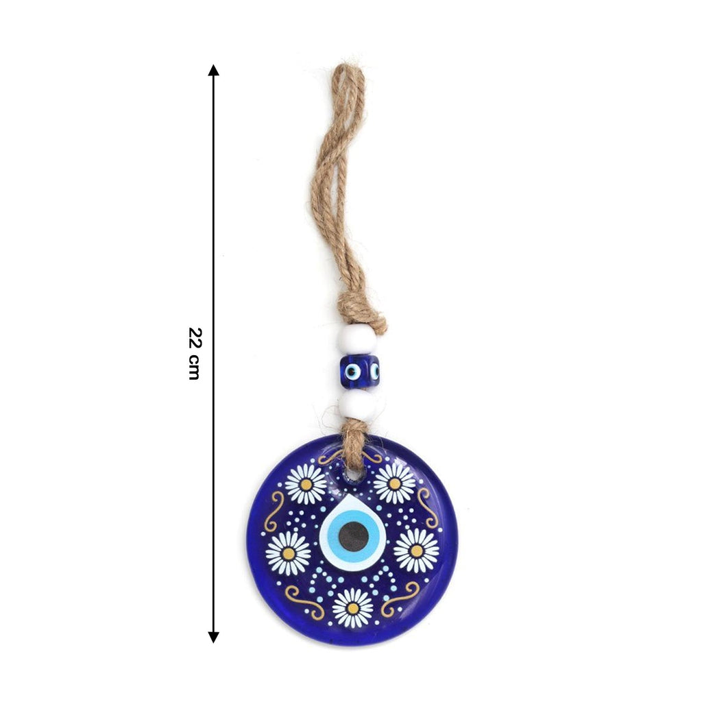 Full length Evil Eye Wall Hanging displayed on white wall showcasing traditional design